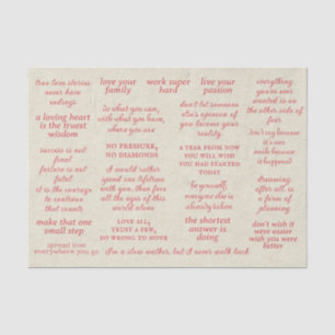 Vintage Typography Motivational Quotes Pink Tissue Paper