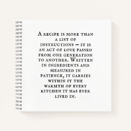 Vintage Typography Rustic Kitchen Quote Notebook