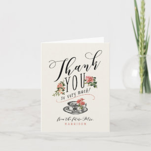 Vintage Typography Tea Party Thank You Card