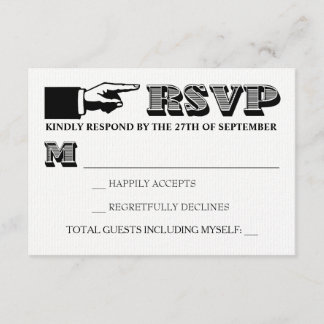 Vintage Typography Wedding Invitation RSVP