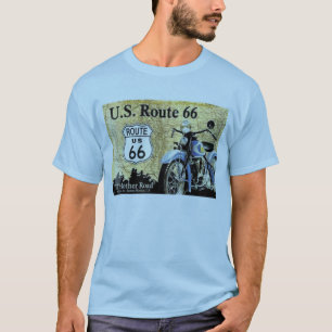 "Vintage-U.S. Route 66 with Motorcycle Ad" T-Shirt