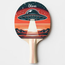 Vintage UFO at Red Sunset Personalised