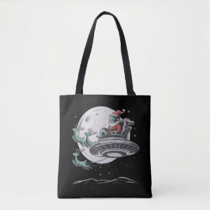 Vintage UFO Santa Claus Alien Christmas Cryptid  Tote Bag