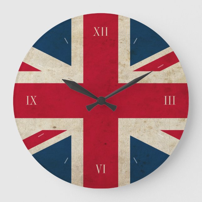 Vintage UK Flag Union Jack British Wall Clock (Front)
