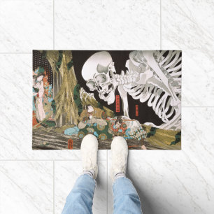 Vintage Ukiyo-e Kuniyoshi Skeleton Spectre Art Doormat