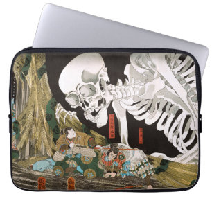 Vintage Ukiyo-e Kuniyoshi Skeleton Spectre Art Laptop Sleeve
