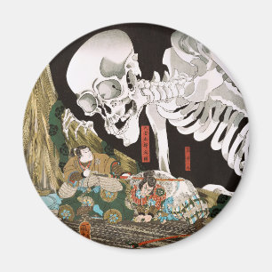 Vintage Ukiyo-e Kuniyoshi Skeleton Spectre Art Magnet