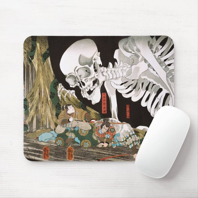 Vintage Ukiyo-e Kuniyoshi Skeleton Spectre Art Mouse Pad (With Mouse)