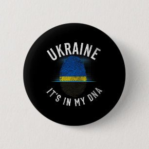 Vintage Ukraine Flag - It Is In My Dna - Ukrainian 6 Cm Round Badge