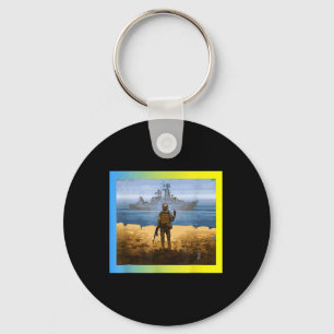Vintage Ukraine Postage Stamp Flag Pride 3 Key Ring