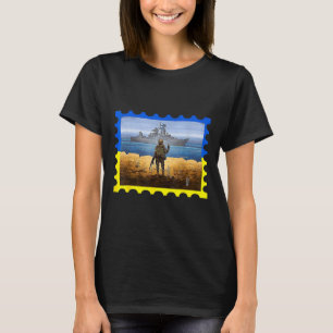 Vintage Ukraine Postage Stamp Flag Pride 6  T-Shirt