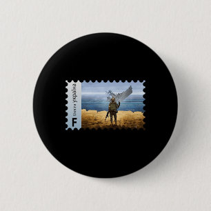 Vintage Ukraine Postage Stamp Flag Pride Mother's 6 Cm Round Badge