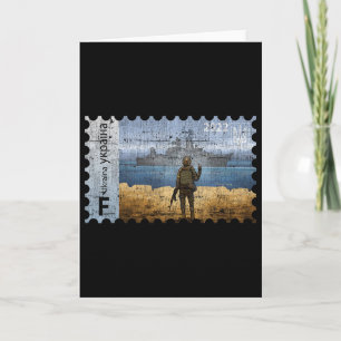 Vintage Ukraine Postage Stamp Flag Pride Mother's Card
