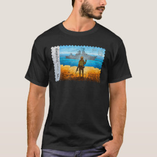 Vintage Ukraine Postage Stamp Flag Pride Mother's T-Shirt