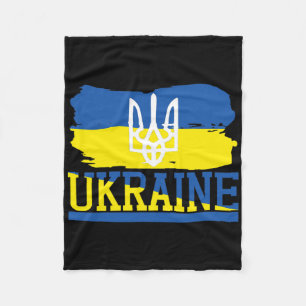 Vintage Ukraine Ukrainian Flag Pride 3 Fleece Blanket