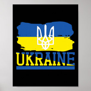 Vintage Ukraine Ukrainian Flag Pride 3  Poster