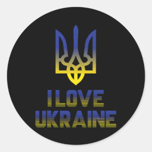 Vintage Ukraine Ukrainian Flag Pride 5  Classic Round Sticker