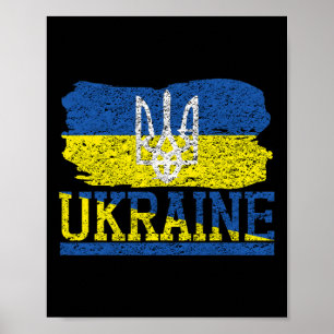 Vintage Ukraine Ukrainian Flag Pride 6 Poster