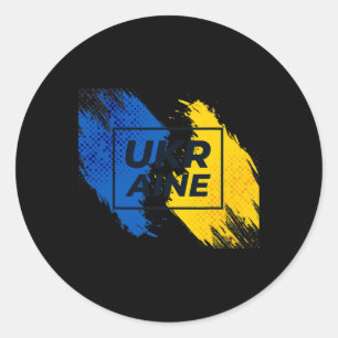 Vintage Ukraine Ukrainian Flag Pride 7 Classic Round Sticker