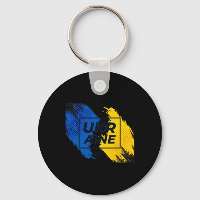 Vintage Ukraine Ukrainian Flag Pride 7  Key Ring (Front)