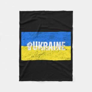 Vintage Ukraine Ukrainian Flag Pride 8 Fleece Blanket