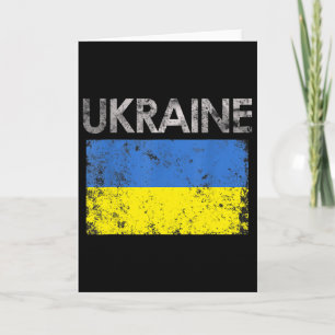 Vintage Ukraine Ukrainian Flag Pride Gift 1 Card