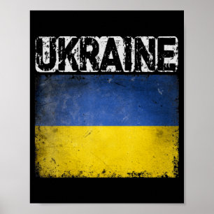 Vintage Ukraine  Ukrainian Flag Pride Gift  Poster