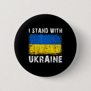 Vintage Ukraine Ukrainian Flag Pride Gifts 6 Cm Round Badge
