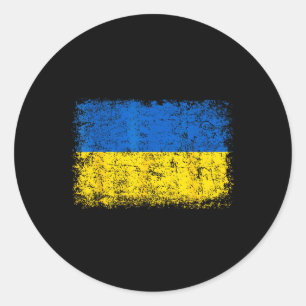 Vintage Ukraine Ukrainian Flag Pride Gifts Classic Round Sticker
