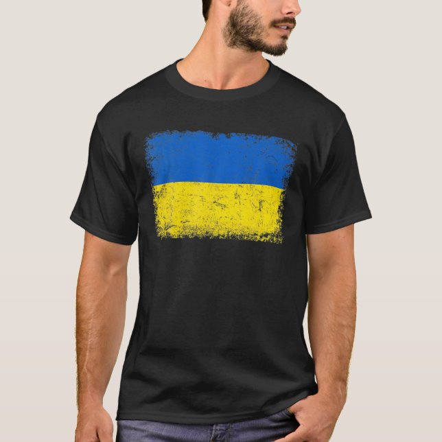 Vintage Ukraine Ukrainian Flag Pride Gifts T-Shirt (Front)