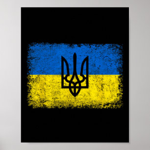 Vintage Ukraine Ukrainian Flag Ukraine Army Triden Poster