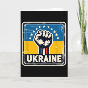 Vintage Ukrainian Bynner Fan Ukraine Flag Retro Ar Card