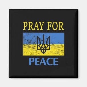 Vintage Ukrainian Flag Pray For Peace Pray For Ukr Magnet