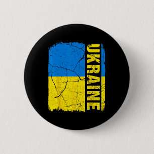 Vintage Ukrainian Flag Ukraine Pride Roots Heritag 6 Cm Round Badge