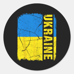 Vintage Ukrainian Flag Ukraine Pride Roots Heritag Classic Round Sticker