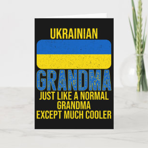 Vintage Ukrainian Grandma Ukraine Flag For Mother' Card