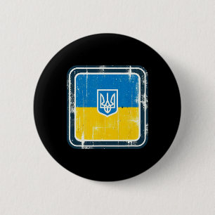 Vintage Ukrainian Nner Fan Ukraine Flag Retro Art 6 Cm Round Badge