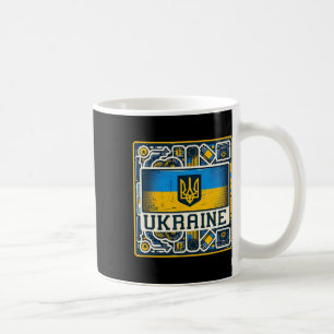 Vintage Ukrainian Nner Fan Ukraine Flag Retro Art Coffee Mug