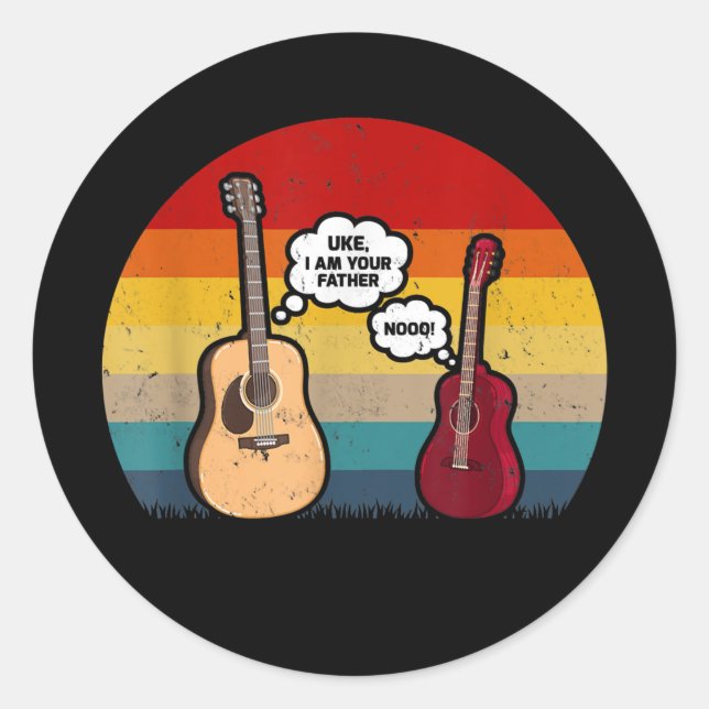 Vintage Ukulele Guitar Music Lover Uke I Am Your Classic Round Sticker (Front)