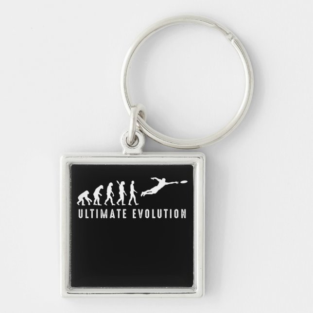 Vintage Ultimate Frisbee Sport Evolution Key Ring (Front)