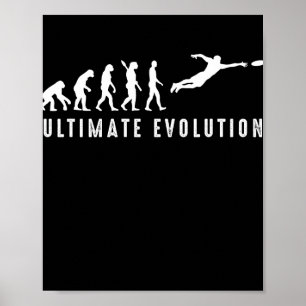 Vintage Ultimate Frisbee Sport Evolution Poster