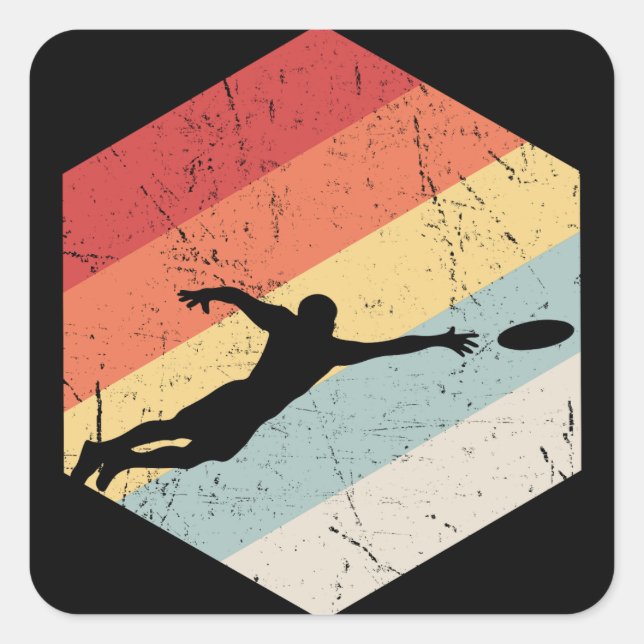 Vintage Ultimate Frisbee Sport Retro Square Sticker (Front)