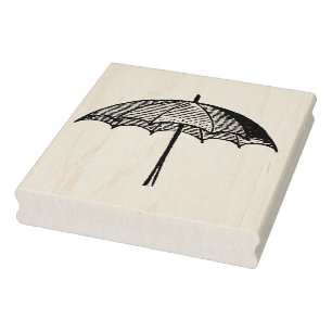 Vintage Umbrella Rubber Art Stamp
