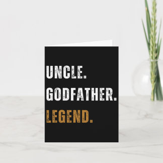 Vintage Uncle Godfather Legend Funny New Uncle Fat Card