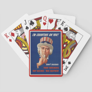 Vintage Uncle Sam Security Playing Cards