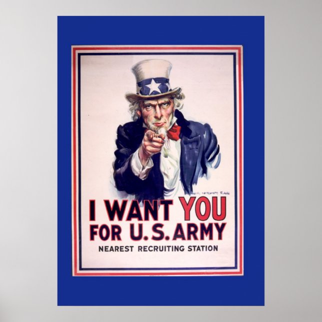 Vintage Uncle Sam War Poster (Front)