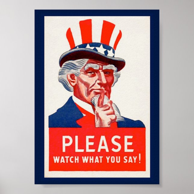 Vintage Uncle Sam WW2 Propaganda Poster (Front)