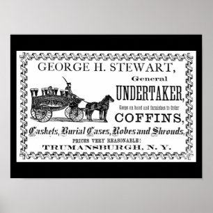 Vintage Undertaker Advertisement Poster