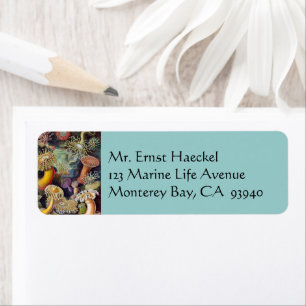 Vintage Underwater Sea Anemones by Ernst Haeckel Return Address Label