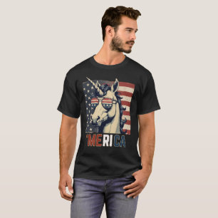 Vintage unicorn Merica 4th of july patriotic T-Shirt